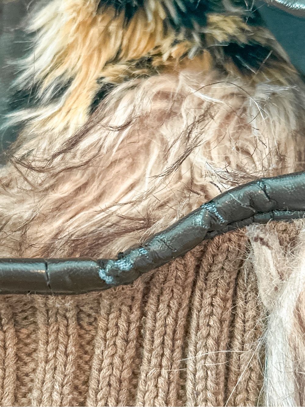Y2K Faux Fur Vest Women’s Knit Trim Street Style Guess Size Medium Animal Print - Picture 10 of 10